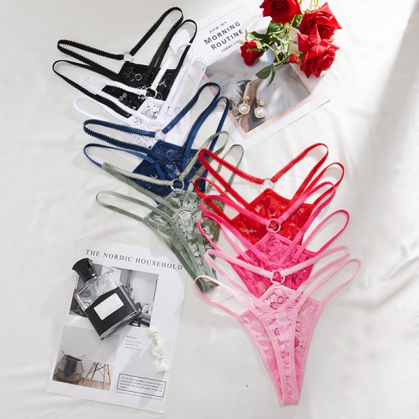 Sexy lace underwear with fun hollowed out design, comfortable and breathable, multi-color low waisted women's underwear