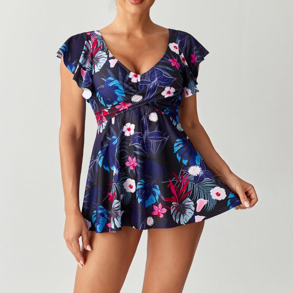 2025 New Tankini Conservative Split Skirt Swimsuit Bikini