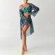Swimsuit Long Sleeve Hoodie Split Three Piece Printed Sexy Swimsuit Women's Bikini