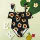 New printed ruffle edge children's swimsuit, girls' printed one-piece swimsuit