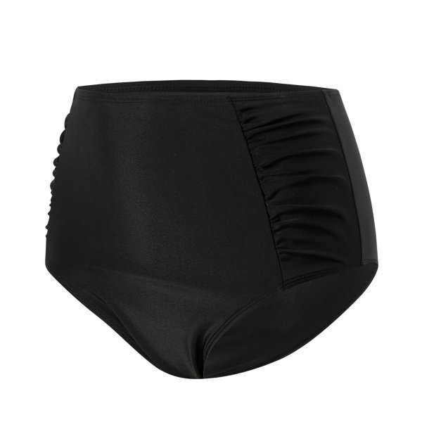 New women's triangle swimsuit with pleated solid color and high elasticity bikini swimsuit Pants