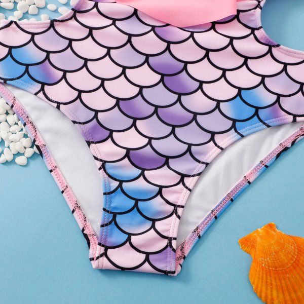 New children's mermaid patchwork one-piece swimsuit
