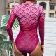 New sports one-piece swimsuit, women's long sleeved swimsuit, adult surfing suit