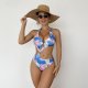 New one-piece swimsuit printed hot stamping sexy hollow tight bikini swimsuit for women