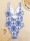 2026 popular bikini print backless one-piece swimsuit