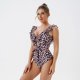New shallow V-backless women's swimsuit with printed one-piece ruffle edge swimsuit for women