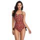 New women's one-piece swimsuit sexy strap tight strap leopard print swimsuit