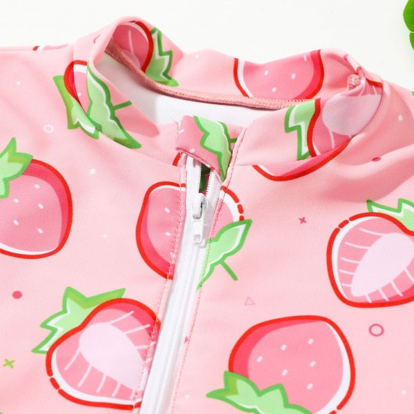 Children's swimsuit, women's printed cute one-piece sunscreen surfing suit 130-160