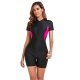 New sports one-piece swimsuit color blocked long sleeved tight fitting women's surfing suit