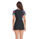New sports one-piece swimsuit women's short sleeved printed patchwork surfing suit