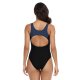 New competitive women's tight fitting color blocking conservative one-piece swimsuit