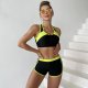New women's split solid color sports patchwork swimsuit