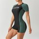 Women's one-piece long sleeved surfing suit, new flat cornered pants, diving swimsuit