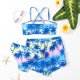 New children's swimsuit split print floral three piece shorts bikini
