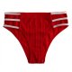 Seamless knitted thin band comfortable hip-hugging elastic ribbed mid-waist briefs for women