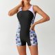Sports competition swimsuit new women's jumpsuit shorts contrasting splicing backless swimsuit