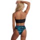 New strapless printed bikini high waisted soft bag split women's swimsuit