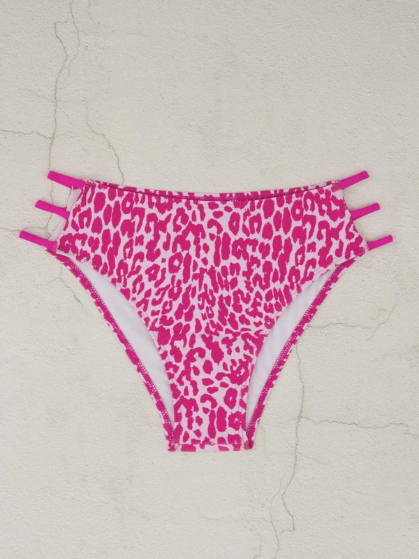 2026 new split swimsuit leopard print minimalist bikini with chest cushion women's sexy beach swimsuit women