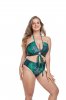 Plus-size printed bikini three-piece swimsuit set