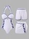 2026 popular retro solid color three piece swimsuit bikini sports swimsuit beach party swimsuit