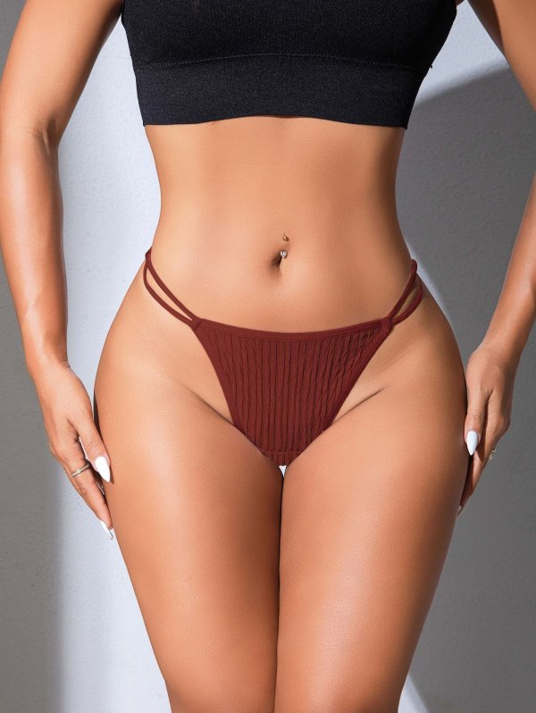 Thin and seamless sexy pure cotton crotch, low waist, breathable women's thong