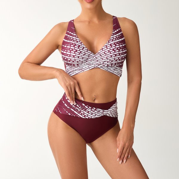 New Bikini Printed Sexy Bikini Set Split Swimsuit