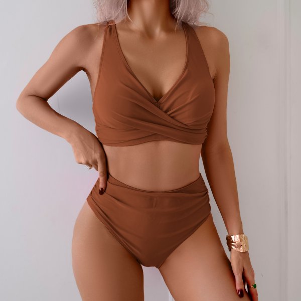 New Split Swimsuit Sexy Women\'s Solid Color Swimsuit Bikini