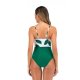 Printed color blocked one-piece swimsuit for women
