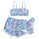 New children's swimsuit split print floral three piece shorts bikini