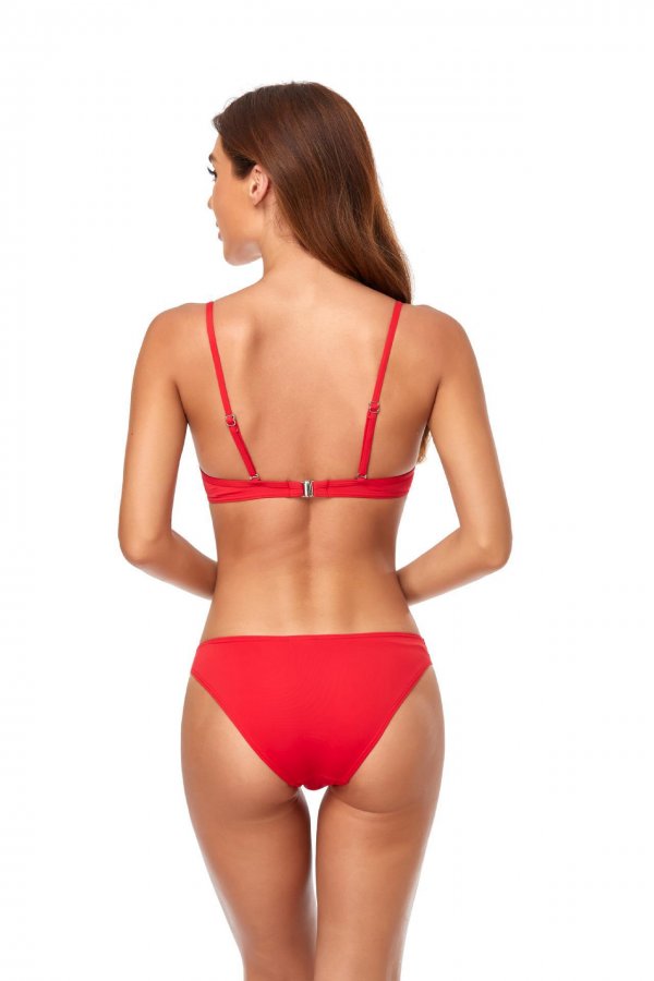 New Triangle Bikini Solid Color Sexy Hard Bag Steel Rim Shoulder Strap Split Swimsuit for Women