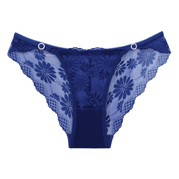 Women's light luxury briefs, featuring sexy lace, breathable lace, thin and smooth, skin-fitting, low-waisted, and half-covered hip