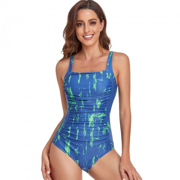New swimsuit tie dye sexy conservative women's one-piece swimsuit