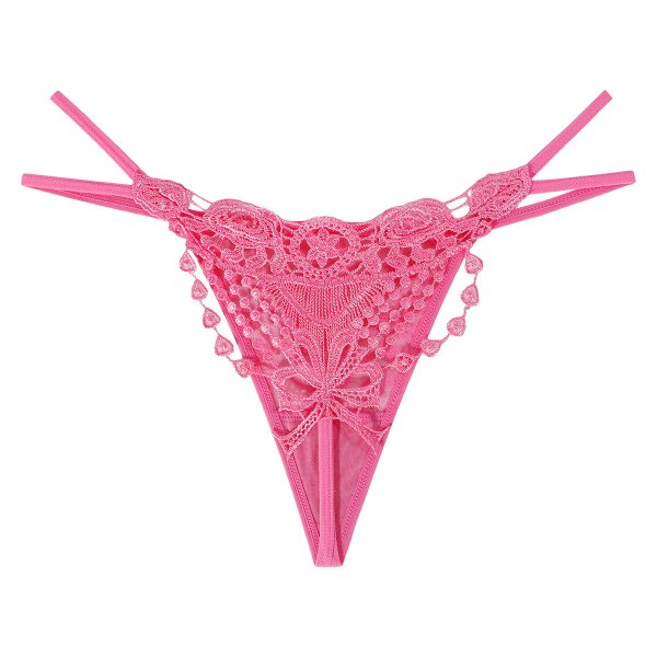 New sexy thong, transparent lace embroidery bowknot low-waisted women's underwear