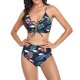 New swimsuit women's V-neck tie dye printed sexy high waist split bikini