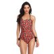 New women's one-piece swimsuit sexy strap tight strap leopard print swimsuit