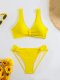New Split Swimsuit Women's Solid Color Sexy Bikini Set