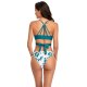 New sexy split print bikini beach back swimsuit