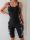 New one-piece swimsuit print splicing conservative sports tight fitting competitive swimsuit for women