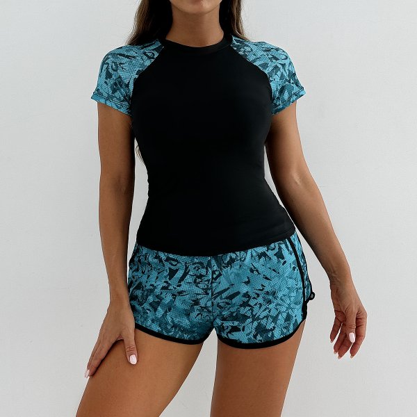 New swimsuit women\'s printed vest Tankini women\'s sports suit