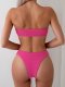 New split swimsuit sexy tight fitting strapless bikini set