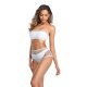 New swimsuit three piece set, black and white mesh sexy swimsuit, women's strapless bikini