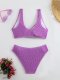 New Split Swimsuit Women's Solid Color Sexy Bikini Set