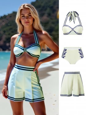 2026 hot swimsuit three piece pants skirt bikini sexy suspender swimsuit sexy swimsuit