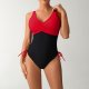 New one-piece swimsuit color blocked sexy cross suspender swimsuit women's bikini