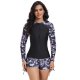 New split swimsuit printed two-piece long sleeved swimsuit women's set beach surfing suit