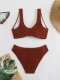 New Split Swimsuit Women's Solid Color Sexy Bikini Set