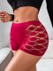 High-Waisted Red Cutout Boyshort: Seamless Lifting Women’s Underwear
