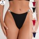 Women's slim thong with sexy design, ultra-thin silver ribbon, comfortable women's underwear