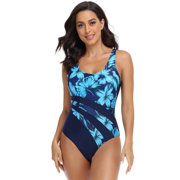 New one-piece swimsuit women's printed tight conservative swimsuit