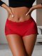 Black/Red/White Lace Boyshort: Lifting Seamless Women's Underwear